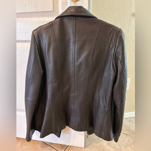 Brown leather Jones New York jacket - Picture 3 of 4
